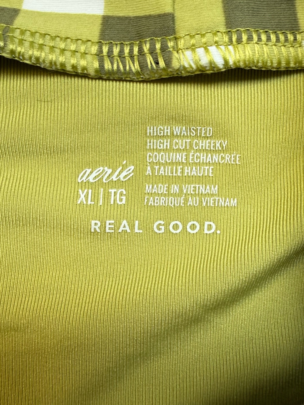 aerie Olive & White Gingham Bikini Set - Picture 5 of 6